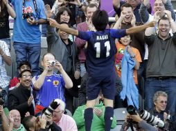 Kensuke Nagai celebra el único gol del partido. AFP  /