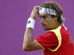 El tenista David Ferrer, durante el partido que ha disputado contra el japonés, Kei Nishikori. EFE  /