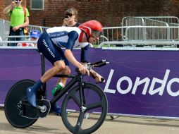 Bradley Wiggins durante la prueba de contrarreloj. AFP  /