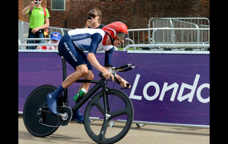 Bradley Wiggins durante la prueba de contrarreloj. AFP  /