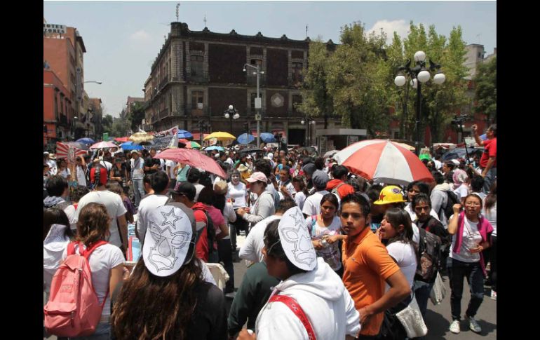 A diferencia de la marcha del pasado 31, el número de estudiantes disminuyó. ARCHIVO  /