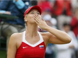 La tenista emocionada manda besos al final de su partido. REUTERS  /