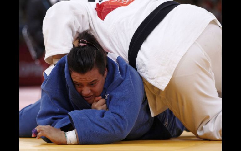 La mexicana soltó el llanto tras su derrota. EFE  /