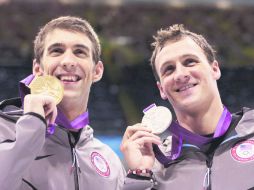 Rivales. Phelps y Lochte protagonizaron grandes duelos. XINHUA  /