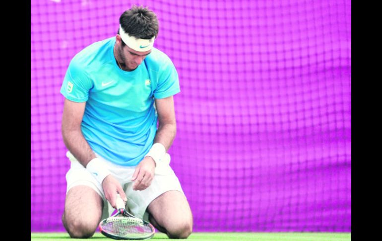 La derrota. Juan Martín del Potro se lamenta tras caer en semifinales ante Roger Federer. AFP  /