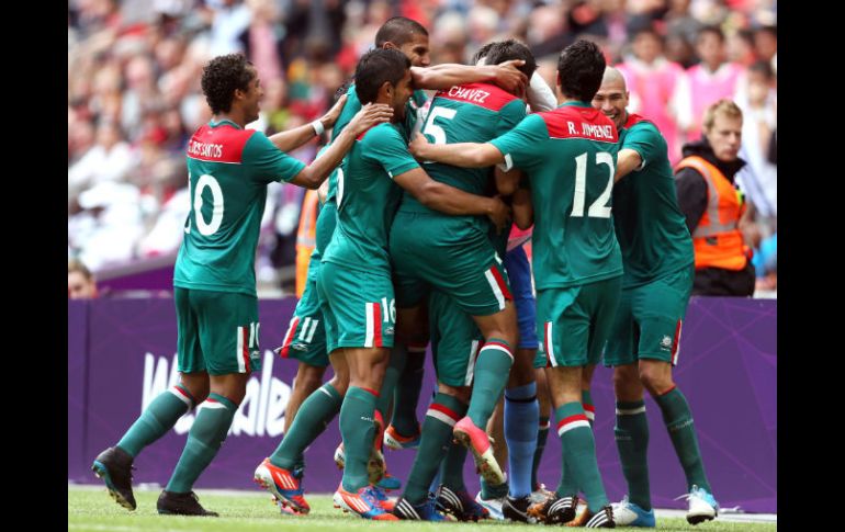 El equipo mexicano sueña con replicar este festejo para darle al futbol nacional su primera medalla olímpica. XINHUA  /