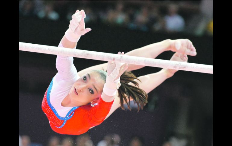 Atenta. Aliya Mustafina, durante su ejecución en la final. AP  /