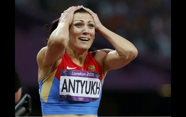 Antyukh, incrédula tras ganar el primer lugar en Londres 2012. REUTERS  /