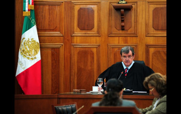 El ministro Sergio Aguirre, durante la Sesión del Pleno de la segunda sala de la Suprema Corte de Justicia de la Nación. NTX  /