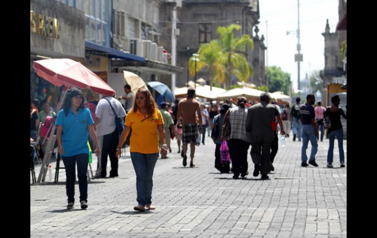 En la imagen calles aledañas a Plaza Guadalajara están libres de ambulantaje.  /