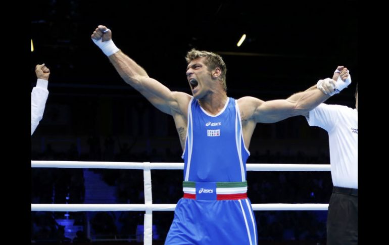 Clemente Russo festeja su triunfo (15-13) ante Mammadov. REUTERS  /