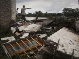 Una vivienda afectada por el huracán en Jampa, Veracruz. AP  /