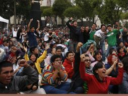 Miles de aficionados celebran el oro de México en la Ciudad de México. EFE  /