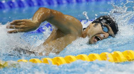 Soto, durante la prueba de natación. EFE  /