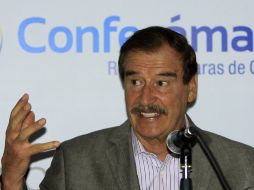 Vicente Fox durante su participación en el congreso anual de la Confecámaras en Cartagena, Colombia. EFE  /