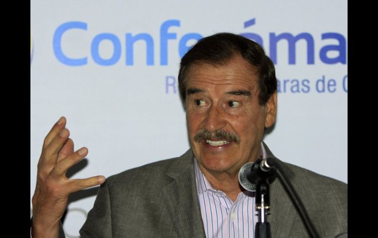 Vicente Fox durante su participación en el congreso anual de la Confecámaras en Cartagena, Colombia. EFE  /