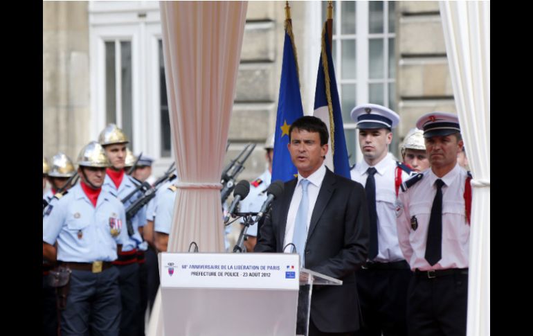 El ministro francés del Interior, Manuel Valls dando su discurso durante el evento. AFP  /