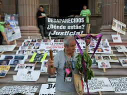 Familiares de desaparecidos protestan hoy en Monterrey. AFP  /