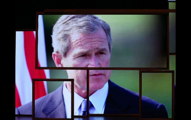 Video de el ex presidente George W. Bush, transmitido durante la Convención Republicana en Tampa. AFP  /