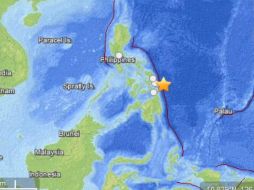 Mapa de ubicación del epicentro del sismo proporcionada por el USGS. ESPECIAL  /