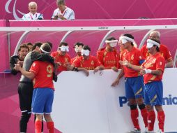 ''La Roja'' paralímpica disputó un partido contra la selección de Gran Bretaña, con quien empató 1-1 (twitter @Paralimpicos) ESPECIAL  /