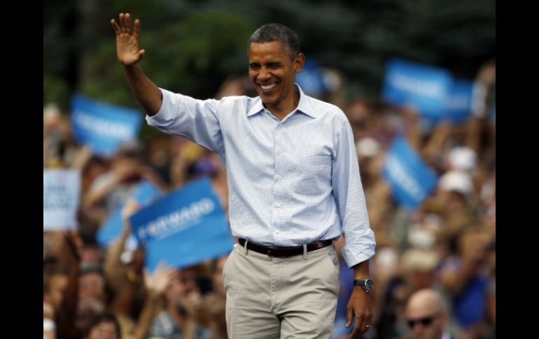 El presidente Barack Obama durante la parada de campaña en el campus de la Universidad de Colorado. AP  /