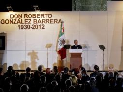 El Presidente Felipe Calderón encabezó el homenaje al empresario Roberto González Barrera. EL UNIVERSAL  /