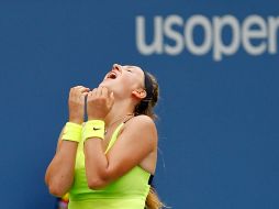 Victoria Azarenka consigue avanzar a las semifinales del torneo en EU. AFP  /