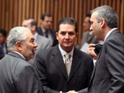 Los consejeros Sergio García, Francisco Javier Guerrero y Benito Nacif, en la sesión de hoy del del Consejo General del IFE. NTX  /