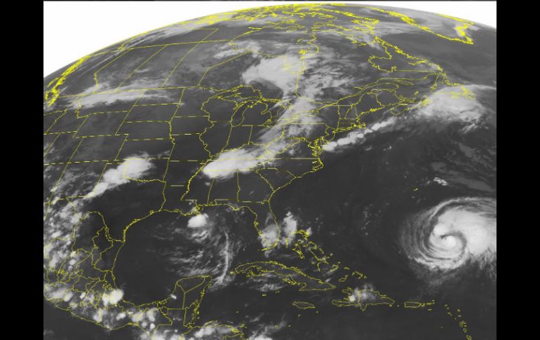 Imagen satelital que muestra la ubicación del fenómeno en la esquina inferior derecha. AP  /