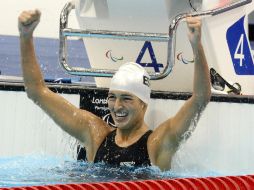 La nadadora paralímpica Michelle Alonso (clase S14) le dio a España su primera medalla de oro en la natación. EFE  /