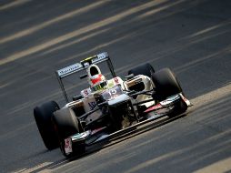 El piloto mexicano de Fórmula Uno, Sergio Pérez, de Sauber, durante los libres en el circuito de Monza. EFE  /