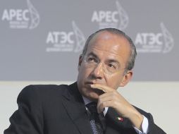 Felipe Calderón, durante su intervención en la cumbre del Foro de Cooperación Económica Asia-Pacífico. EFE  /