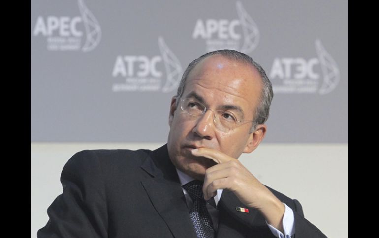 Felipe Calderón, durante su intervención en la cumbre del Foro de Cooperación Económica Asia-Pacífico. EFE  /