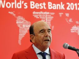 Emilio Botin, presidente de Grupo Santander, en la presentación del nuevo alerón de Ferrari en Monza, Italia. REUTERS  /