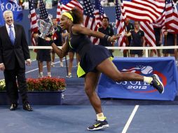 Serena Williams festejo en grande su cuarto título en el abierto de los Estados Unidos. REUTERS  /