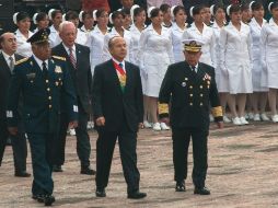 Felipe Calderón encabezó la ceremonia conmemorativa de la Gesta Heroica de los Niños Héroes de Chapultepec. NOTIMEX  /