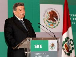 El canciller de Perú, Rafael Roncagliolo Orbegoso, durante una rueda de prensa. ARCHIVO  /