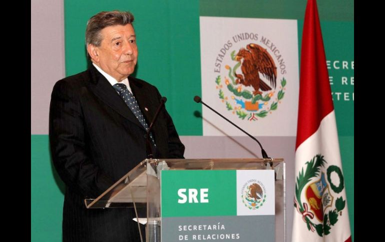 El canciller de Perú, Rafael Roncagliolo Orbegoso, durante una rueda de prensa. ARCHIVO  /