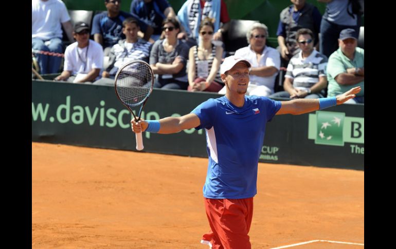 Thomas Berdych logró el pase de su equipo a la final de la Copa Davis. AFP  /