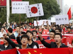 En las calles de Beijing, tienen lugar manifestaciones de marcado carácter antinipón. AFP  /