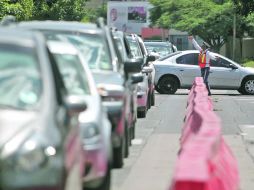 Avenida Rubén Darío. Esta vía fue separada con vallas para emplear dos carriles como ruta alterna.  /