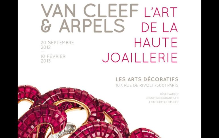 La exhibición ''L’Art de la Haute Joaillerie'' estará en el Louvre del 20 de sep al 10 de feb 2013. (Twitter @vancleefarpels). ESPECIAL  /