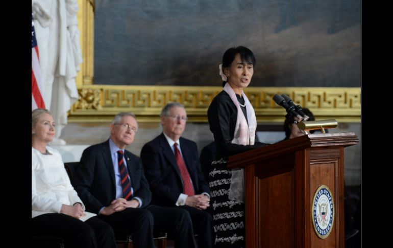 Aung San Suu Kyi en el Congreso de Estados Unidos. EFE  /