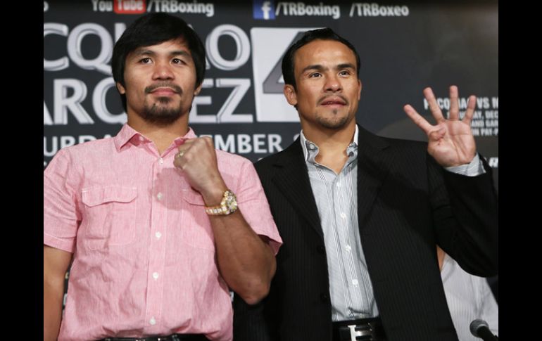 Manny Pacquiao y Juan Manuel Márquez esperan definir de una vez quien es el mejor peleador entre ambos pugilistas. AP  /