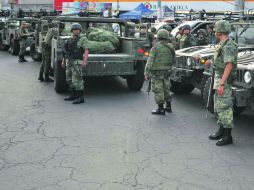 Equipados.  Los soldados patrullarán las calles junto a fuerzas estatales. EL UNIVERSAL  /