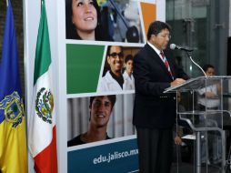 Antonio Gloria Morales durante la presentación del convenio ''Jalisco, tu destino educativo''.  /