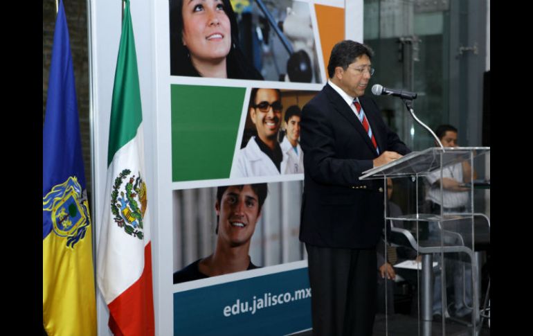 Antonio Gloria Morales durante la presentación del convenio ''Jalisco, tu destino educativo''.  /