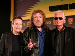 John Paul Jones, Robert Plant y Jimmy Page, muy lúcidos y enigmáticos. AP  /