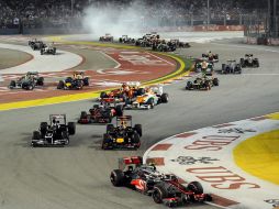 El Gran Premio de Singapur fue muy accidentado. EFE  /